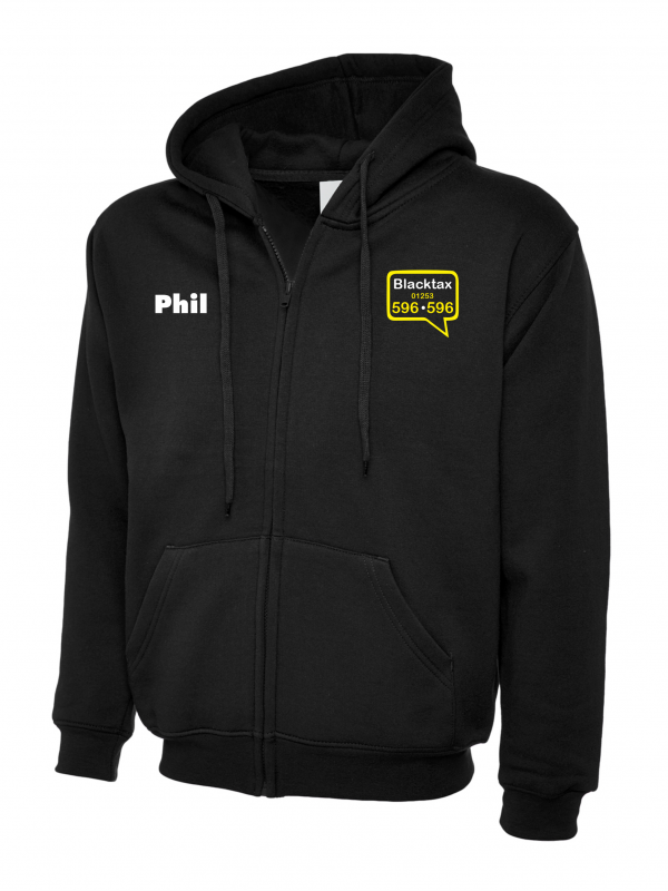 Blacktax Zipped Hoodie With Initials